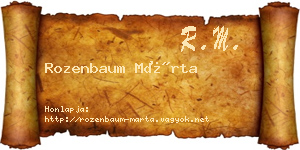 Rozenbaum Márta névjegykártya